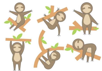 Free Cartoon Sloth Vector - vector gratuit #401335